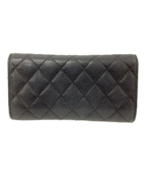 CHANEL（シャネル）CHANEL (シャネル) マトラッセクラシックロングフラップウォレット ブラックの古着・服飾アイテム