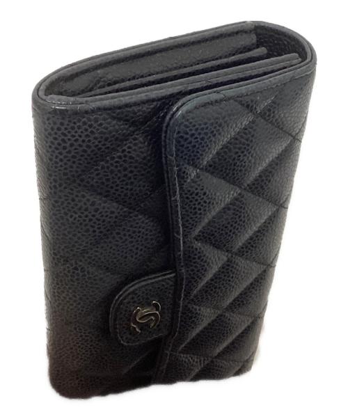 CHANEL（シャネル）CHANEL (シャネル) マトラッセクラシックロングフラップウォレット ブラックの古着・服飾アイテム
