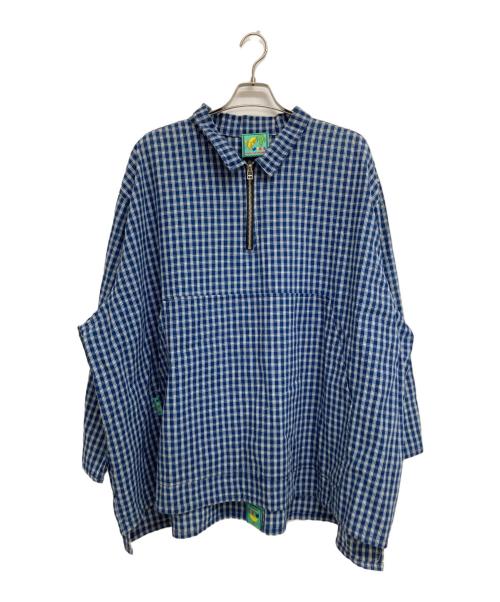 Meals Clothing（ミールズクロージング）Meals Clothing (ミールズクロージング) チェックプルオーバーシャツ ネイビー×ホワイト サイズ:FREEの古着・服飾アイテム