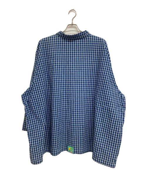 Meals Clothing（ミールズクロージング）Meals Clothing (ミールズクロージング) チェックプルオーバーシャツ ネイビー×ホワイト サイズ:FREEの古着・服飾アイテム