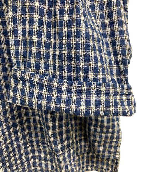 Meals Clothing（ミールズクロージング）Meals Clothing (ミールズクロージング) チェックプルオーバーシャツ ネイビー×ホワイト サイズ:FREEの古着・服飾アイテム