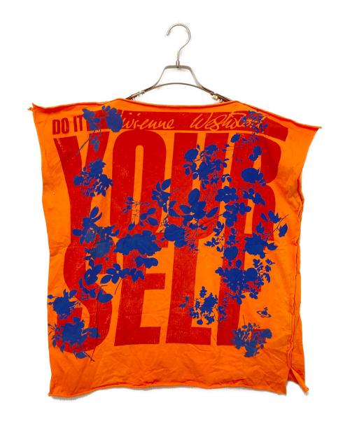 Vivienne Westwood（ヴィヴィアンウエストウッド）Vivienne Westwood (ヴィヴィアンウエストウッド) ノースリーブカットソー オレンジ サイズ:2の古着・服飾アイテム
