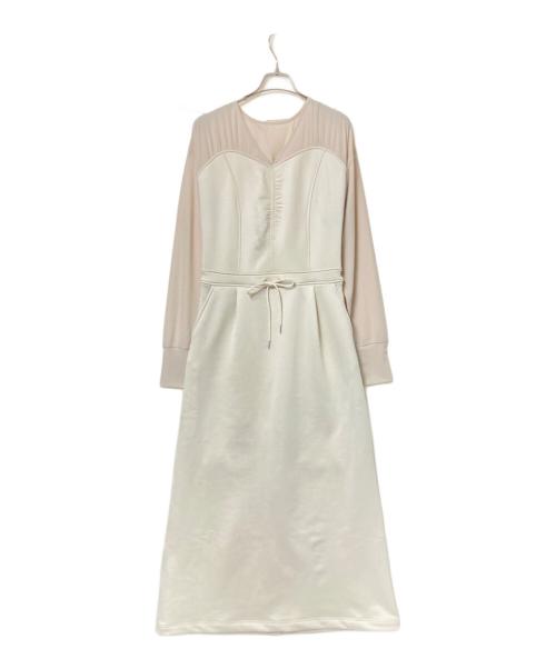 Ameri（アメリ）Ameri (アメリ) UND DOCKING DESIGN SWEAT DRESS ベージュ サイズ:M 未使用品の古着・服飾アイテム