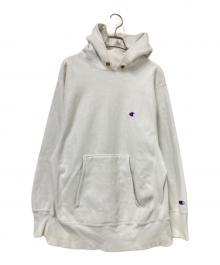 Champion（チャンピオン）の古着「90‘Sリバースウィーブプルオーバーパーカー」｜ホワイト