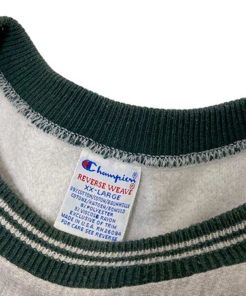 Champion（チャンピオン）Champion (チャンピオン) 90‘Sリバースウィーブスウェット グレー×グリーン サイズ:XXLの古着・服飾アイテム