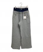 SLYスライ）の古着「LAYERED WAIST DOCKING CUT パンツ」｜インディゴ×グレー