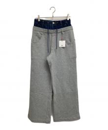 SLY（スライ）の古着「LAYERED WAIST DOCKING CUT パンツ」｜インディゴ×グレー