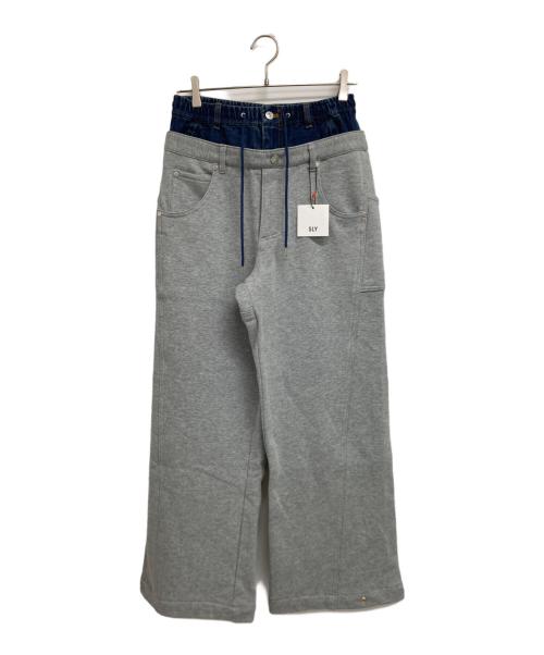 SLY（スライ）SLY (スライ) LAYERED WAIST DOCKING CUT パンツ インディゴ×グレー サイズ:1の古着・服飾アイテム