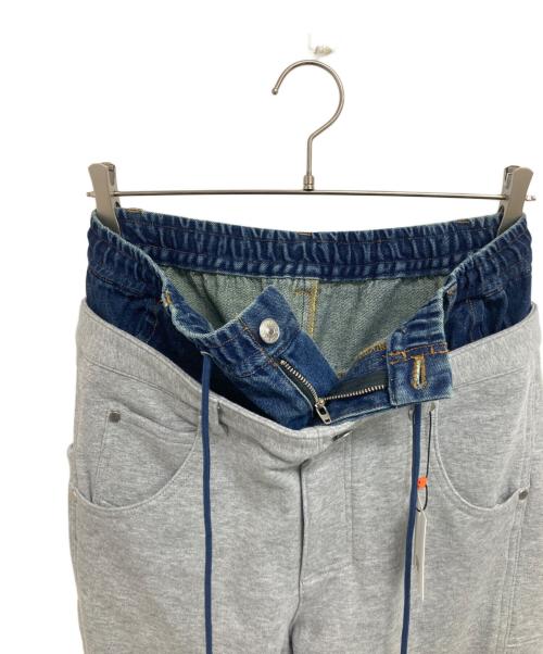 SLY（スライ）SLY (スライ) LAYERED WAIST DOCKING CUT パンツ インディゴ×グレー サイズ:1の古着・服飾アイテム