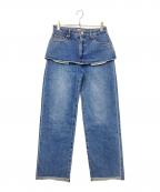 moussyマウジー）の古着「LAYERED WIDE STRAIGHT デニム」｜インディゴ