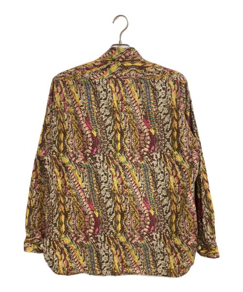Needles（ニードルズ）Needles (ニードルズ) マルチカラー 総プリント ワークシャツ ブラウン サイズ:Lの古着・服飾アイテム