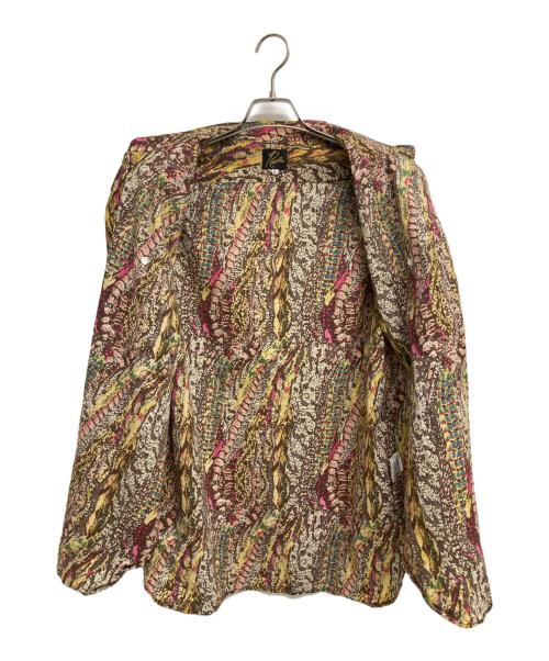 Needles（ニードルズ）Needles (ニードルズ) マルチカラー 総プリント ワークシャツ ブラウン サイズ:Lの古着・服飾アイテム