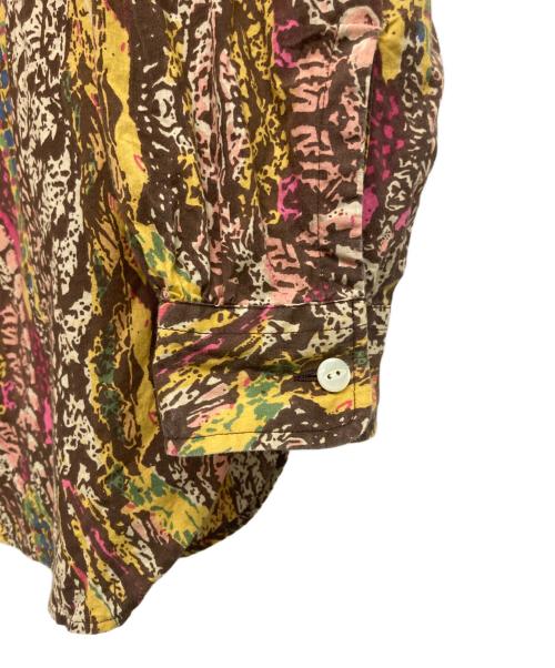 Needles（ニードルズ）Needles (ニードルズ) マルチカラー 総プリント ワークシャツ ブラウン サイズ:Lの古着・服飾アイテム