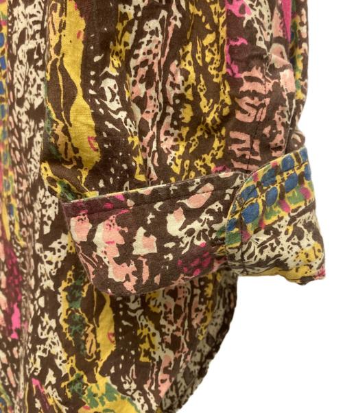 Needles（ニードルズ）Needles (ニードルズ) マルチカラー 総プリント ワークシャツ ブラウン サイズ:Lの古着・服飾アイテム