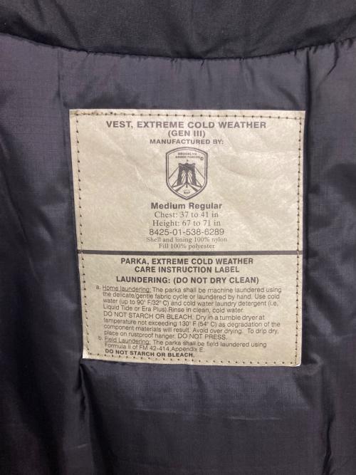 BAF（ブルックリンアームドフォース）BAF (ブルックリンアームドフォース) PCU GEN III EXTREME COLD WEATHER VEST ブラック サイズ:Mの古着・服飾アイテム