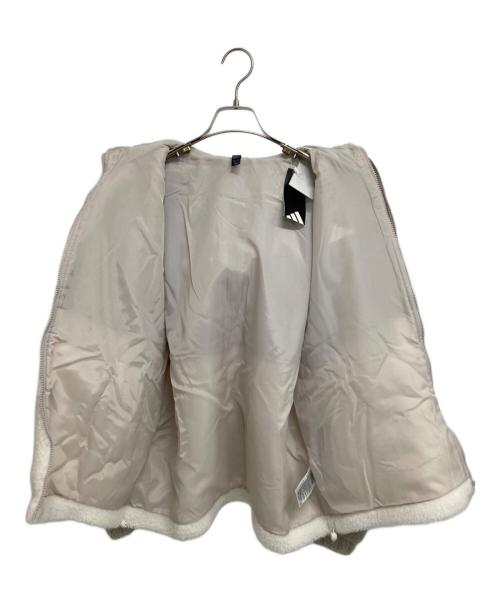 adidas（アディダス）adidas (アディダス) ボア シェルパ ルーズフィット フルジップ ジャケット ベージュ サイズ:Mの古着・服飾アイテム