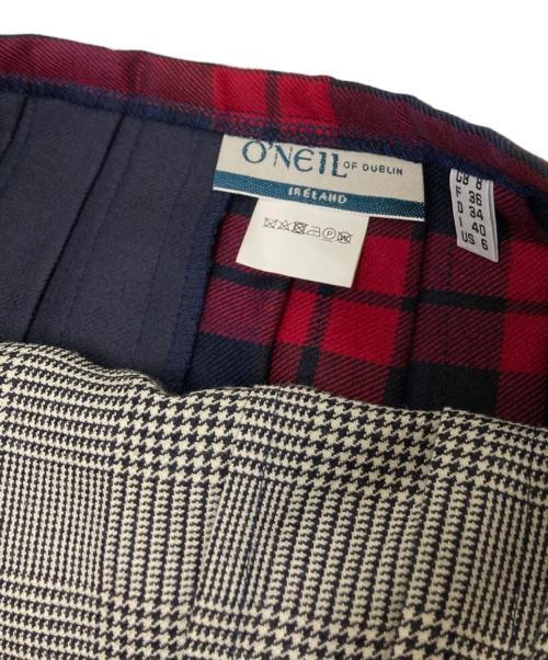 O'NEIL OF DUBLIN（オニールオブダブリン）O'NEIL OF DUBLIN (オニールオブダブリン) キルトスカート グレー×レッド サイズ:US:6の古着・服飾アイテム