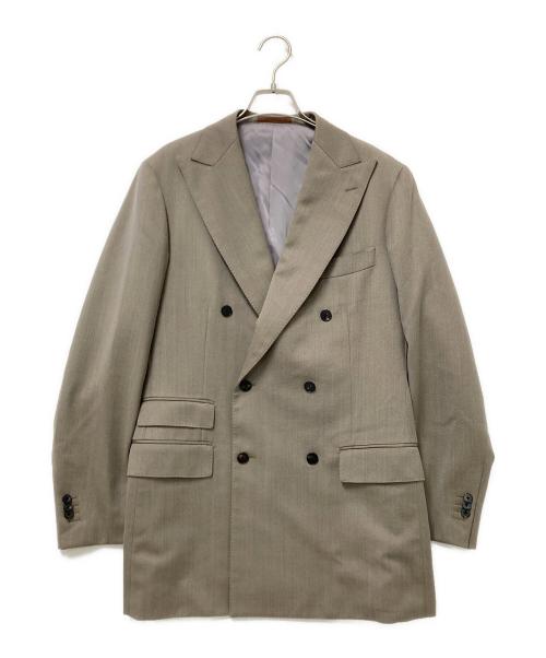 UNIVERSAL LANGUAGE（ユニバーサルランゲージ）UNIVERSAL LANGUAGE (ユニバーサルランゲージ) ダブルブレストセットアップスーツ ベージュ サイズ:JKT:50-6D/PT:91の古着・服飾アイテム