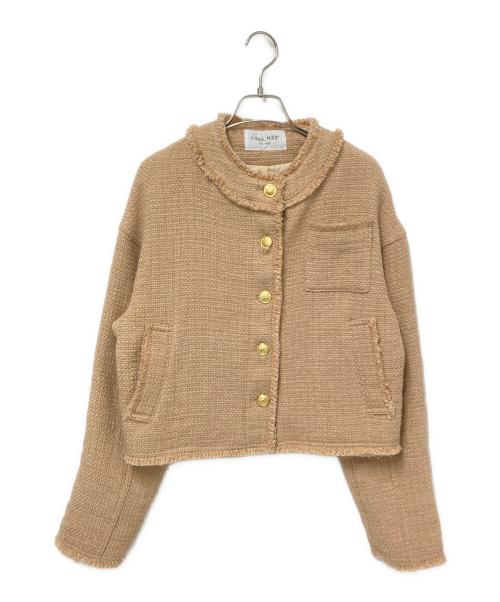 LAZO N33（ラソエヌサーティスリー）LAZO N33 (ラソエヌサーティスリー) ツイードジャケット ベージュ サイズ:Mの古着・服飾アイテム