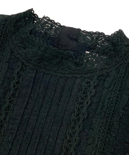 TSUHARU by samansa Mos2（ツハル バイ サマンサモスモス）TSUHARU by samansa Mos2 (ツハル バイ サマンサモスモス) チェック織りレース刺繍ワンピース ブラック サイズ:Fの古着・服飾アイテム