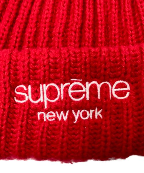 SUPREME（シュプリーム）SUPREME (シュプリーム) CLASSIC LOGO CHUNKY RIBBED BEANIE レッド サイズ:下記参照の古着・服飾アイテム