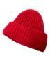 SUPREME (シュプリーム) CLASSIC LOGO CHUNKY RIBBED BEANIE レッド サイズ:下記参照：7000円