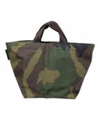 Herve Chapelierエルベシャプリエ）の古着「カモ柄舟型トート」｜オリーブ