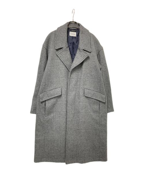 MONKEY TIME（モンキータイム）MONKEY TIME (モンキータイム) GLEN PLAID MELTON OVERCOAT グレー サイズ:Mの古着・服飾アイテム