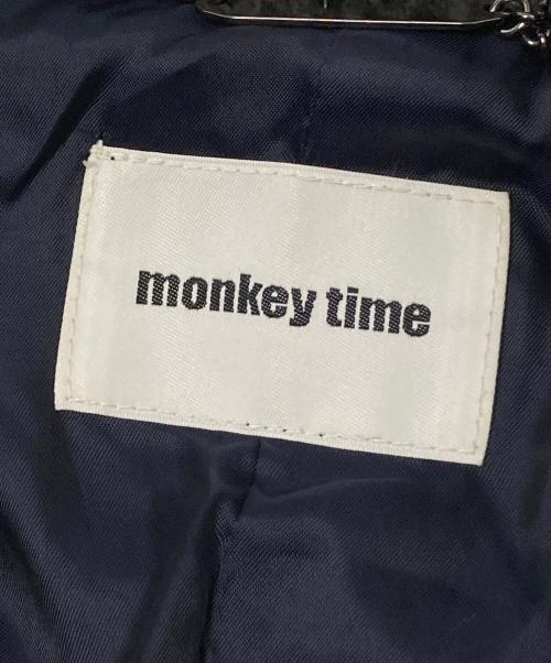 MONKEY TIME（モンキータイム）MONKEY TIME (モンキータイム) GLEN PLAID MELTON OVERCOAT グレー サイズ:Mの古着・服飾アイテム