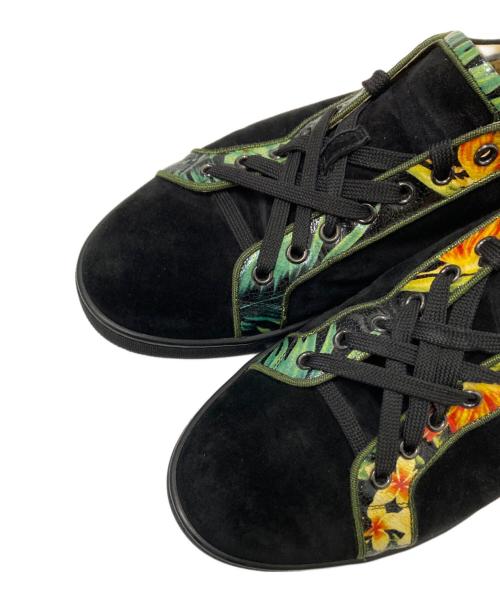 Christian Louboutin（クリスチャン・ルブタン）Christian Louboutin (クリスチャン・ルブタン) ローカットスニーカー ブラック×グリーン サイズ:42の古着・服飾アイテム