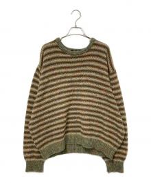 BROOKS BROTHERS（ブルックスブラザーズ）の古着「クルーネックボーダーニット」｜ブラウン×ベージュ