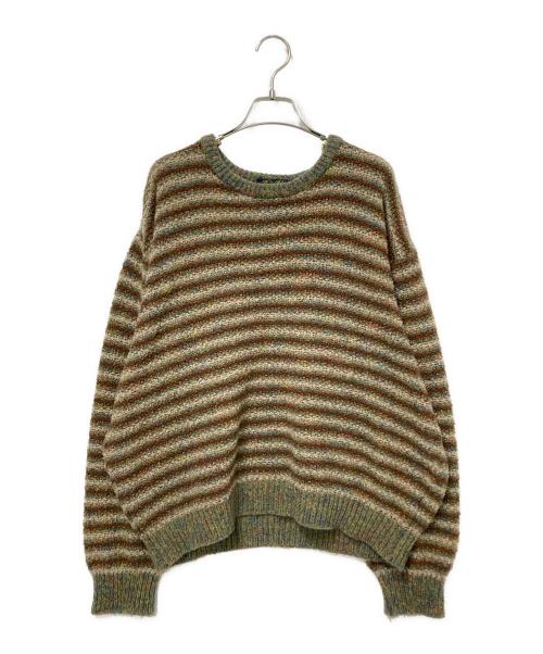 BROOKS BROTHERS（ブルックスブラザーズ）BROOKS BROTHERS (ブルックスブラザーズ) クルーネックボーダーニット ブラウン×ベージュ サイズ:XLの古着・服飾アイテム