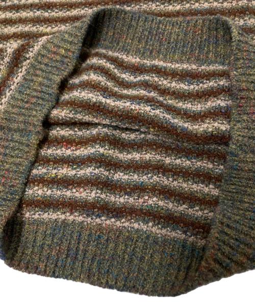 BROOKS BROTHERS（ブルックスブラザーズ）BROOKS BROTHERS (ブルックスブラザーズ) クルーネックボーダーニット ブラウン×ベージュ サイズ:XLの古着・服飾アイテム