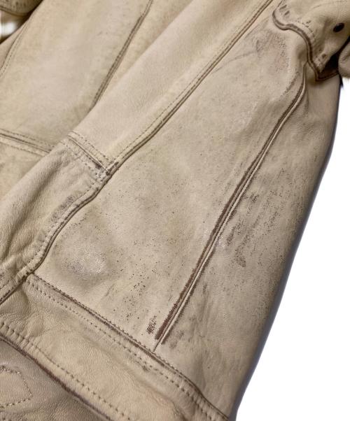 VERA PELLE（ベラペレ）VERA PELLE (ベラペレ) レザーシングルライダースジャケット ベージュ サイズ:42の古着・服飾アイテム