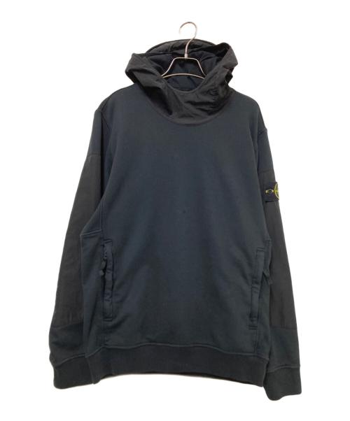 STONE ISLAND（ストーンアイランド）STONE ISLAND (ストーンアイランド) ナイロンフーディー スウェットシャツ ブラック サイズ:Mの古着・服飾アイテム
