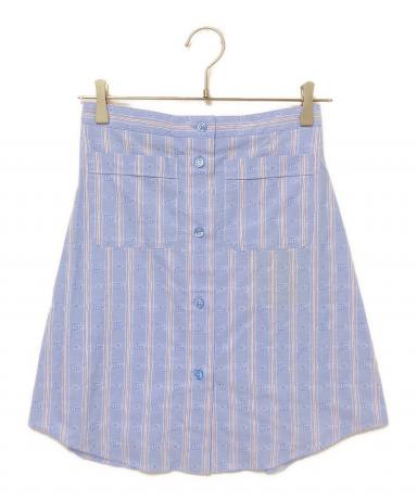 中古・古着通販】GUCCI (グッチ) ストライプスカート ブルー サイズ:38