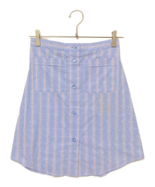 GUCCI（グッチ）GUCCI (グッチ) ストライプスカート ブルー サイズ:38の古着・服飾アイテム