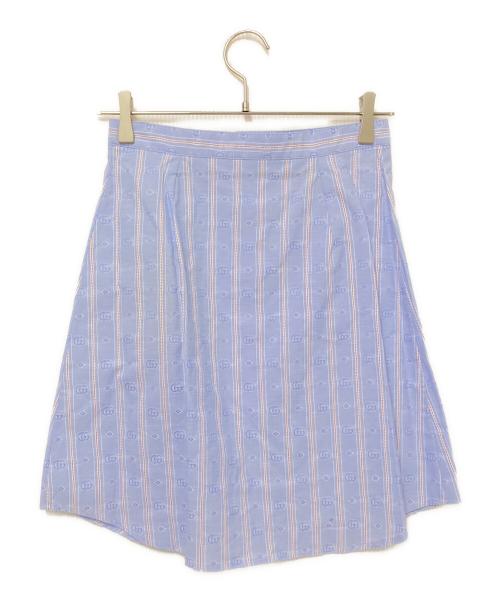 GUCCI（グッチ）GUCCI (グッチ) ストライプスカート ブルー サイズ:38の古着・服飾アイテム