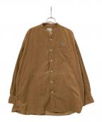 BEATFPGビート エフ ピー ジー）の古着「コーデュロイバンドカラーシャツ」｜ブラウン