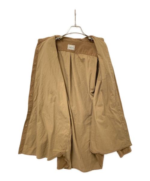 BEATFPG（ビート エフ ピー ジー）BEATFPG (ビート エフ ピー ジー) コーデュロイバンドカラーシャツ ブラウン サイズ:Mの古着・服飾アイテム