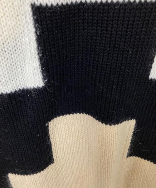 C.E（シーイー）C.E (シーイー) Ziggurat Knit ホワイト×ブラック サイズ:Mの古着・服飾アイテム