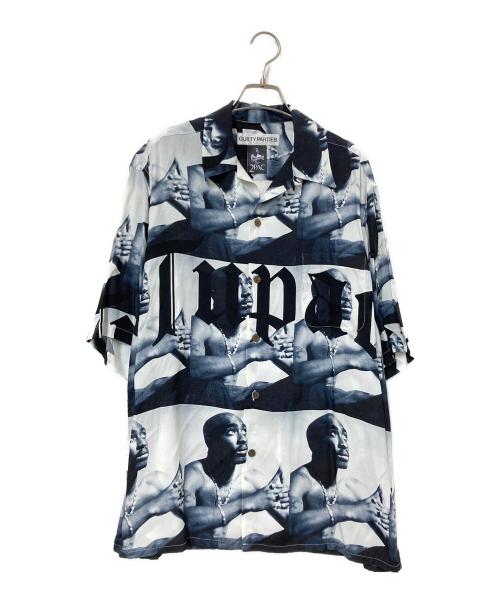 WACKO MARIA（ワコマリア）WACKO MARIA (ワコマリア) TUPAC S/S HAWAIIAN SHIRT ホワイト×ブラック サイズ:Lの古着・服飾アイテム