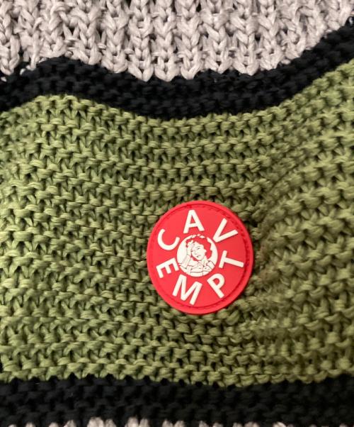 C.E（シーイー）C.E (シーイー) LINE LOOSE NET KNIT グレー×グリーン サイズ:Mの古着・服飾アイテム