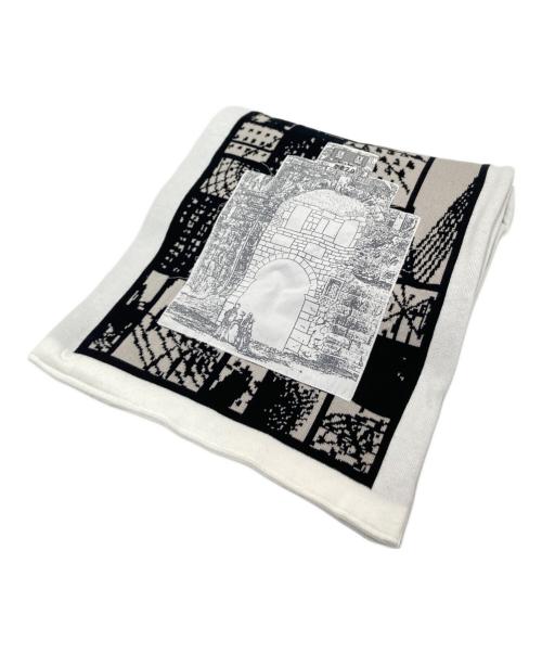 C.E（シーイー）C.E (シーイー) 総柄マフラー ホワイト×ブラック サイズ:下記参照の古着・服飾アイテム