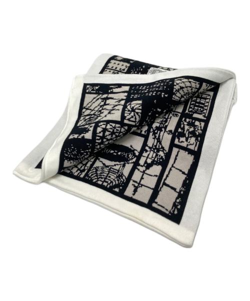 C.E（シーイー）C.E (シーイー) 総柄マフラー ホワイト×ブラック サイズ:下記参照の古着・服飾アイテム