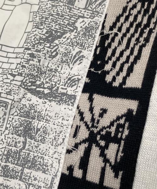 C.E（シーイー）C.E (シーイー) 総柄マフラー ホワイト×ブラック サイズ:下記参照の古着・服飾アイテム