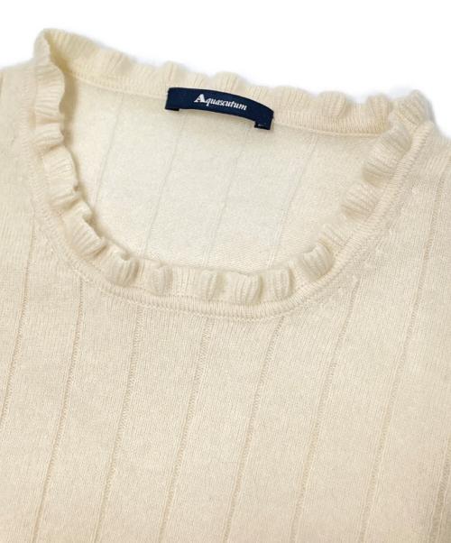 Aquascutum（アクアスキュータム）Aquascutum (アクアスキュータム) カシミヤニット ホワイト サイズ:6Fの古着・服飾アイテム