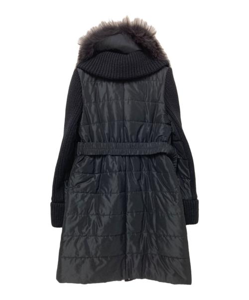 EPOCA（エポカ）EPOCA (エポカ) ニット・レザー切替中綿コート ブラック サイズ:40の古着・服飾アイテム