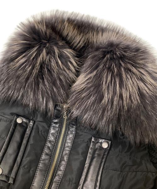 EPOCA（エポカ）EPOCA (エポカ) ニット・レザー切替中綿コート ブラック サイズ:40の古着・服飾アイテム