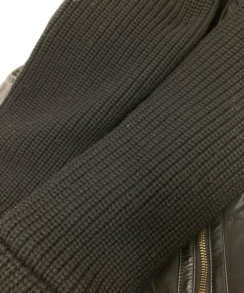 EPOCA（エポカ）EPOCA (エポカ) ニット・レザー切替中綿コート ブラック サイズ:40の古着・服飾アイテム